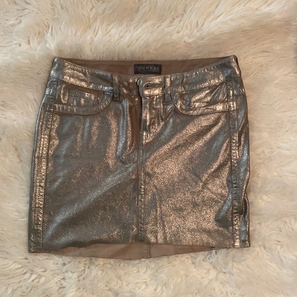 Guess Dresses & Skirts - Guess Metallic Gold mini skirt